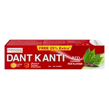 Patanjali Dant Kanti Red Toothpaste (Pan Flavour) 80g+25% Extra