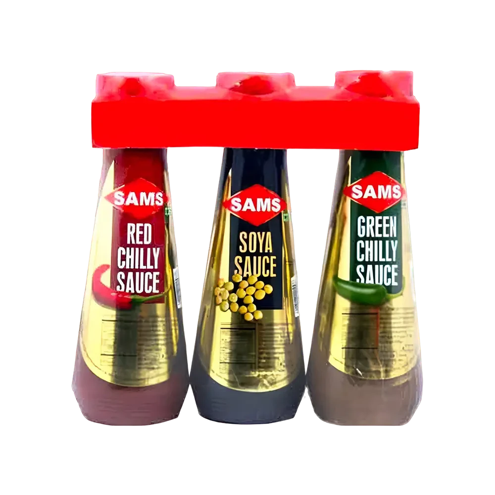 Sams Red Chilly Sauce, Soya Sauce, Green Chilly Sauce 300 g