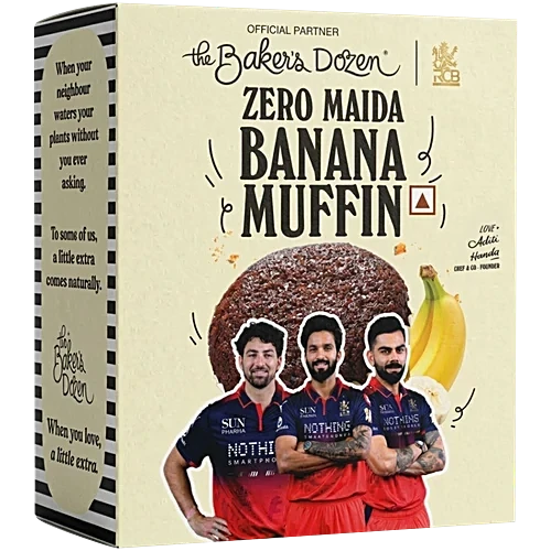 The Baker's Dozen Zero Maida Banana Muffin, Whole Wheat 40gm