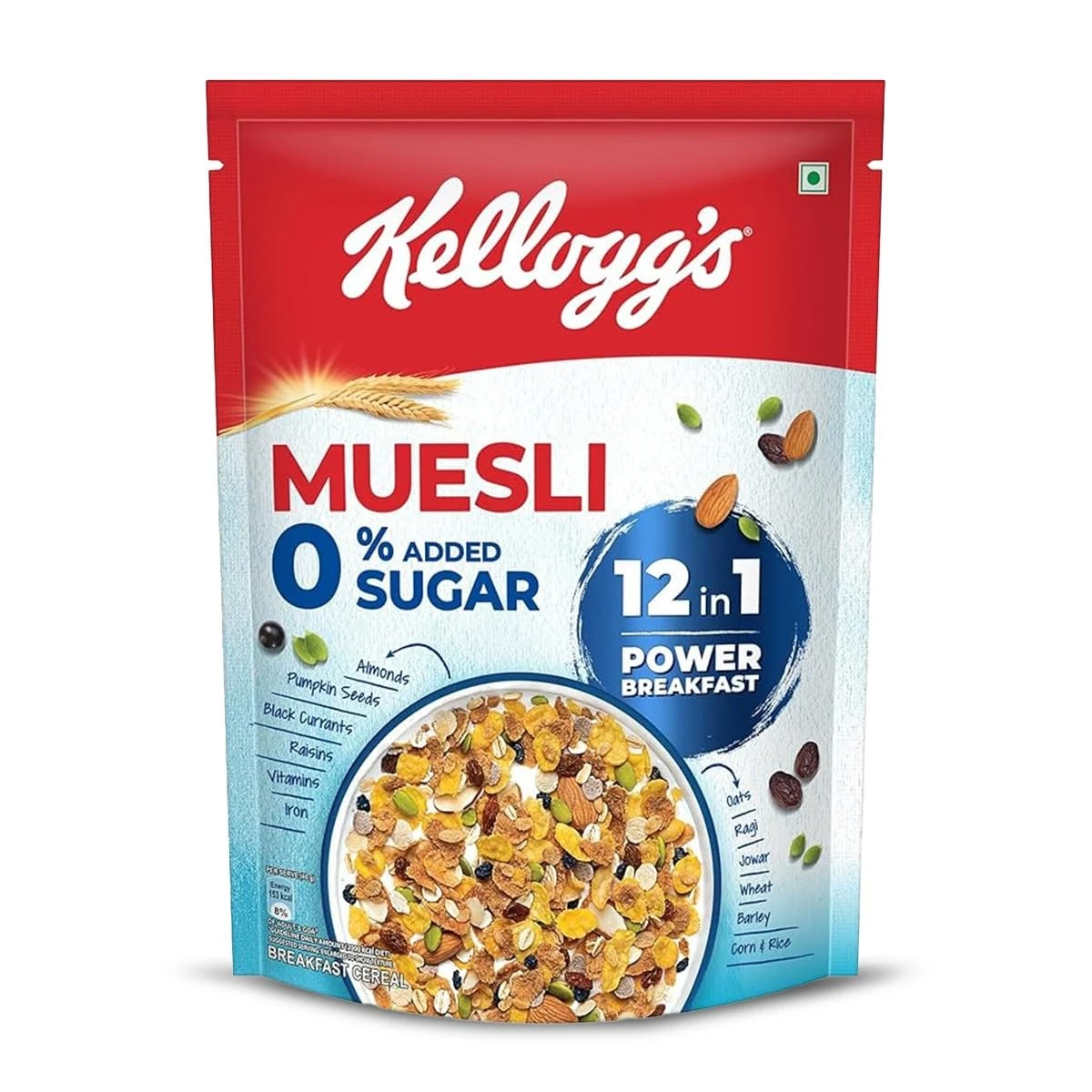 Kellogg's 0% Added Sugar Muesli 500gm