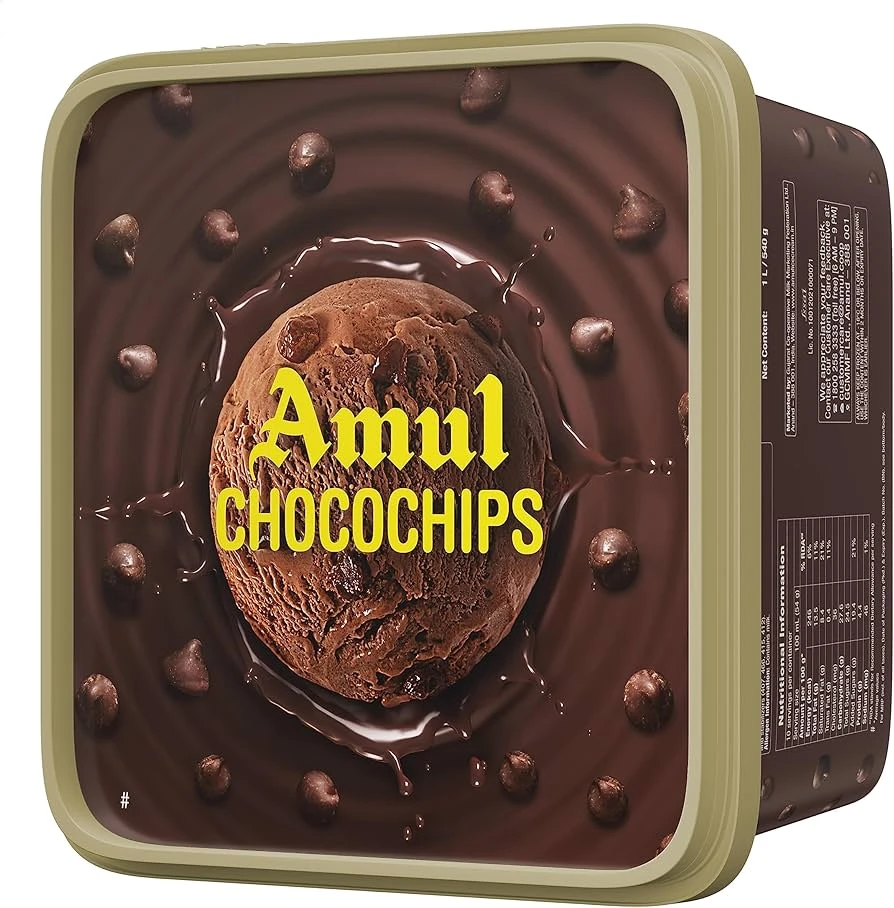 Amul Choco Chips Ice Cream Tub  1L