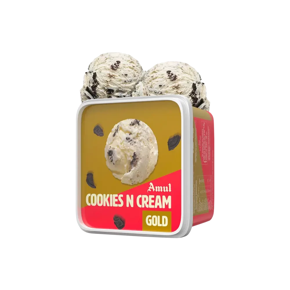 Amul Gold Cookies n Cream Ice Cream Tub 1L
