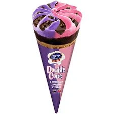 Dairy Day Double Blackcurrant Strawberry Ice Cream Cone 120ML
