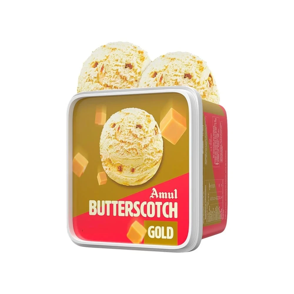 Amul Gold Butterscotch Ice Cream Tub 1 ltr