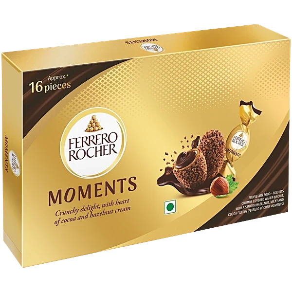 Ferrero Rocher Moments Chocolate Gift Pack (16 pieces) 92.8 g (16 pcs), 92.8 g