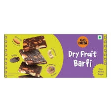 Dates Dry Fruit Barfi by GO DESI 120 g (6 pcs), 120 g