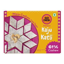 Premium Kaju Katli 61% Cashews by GO DESi 180 g