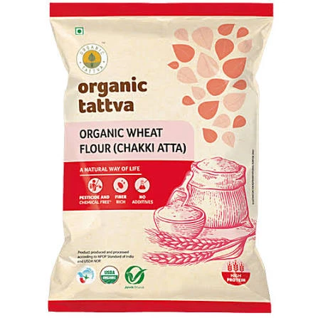 Organic Tattva Whole Wheat Flour (Chakki Atta) 5 kg